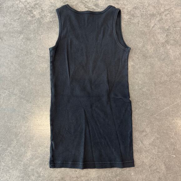 Vintage Y2K Hard Rock Mcbling Ribbed Black Grunge Goth Biker Casual Tank Top S - Picture 3 of 5